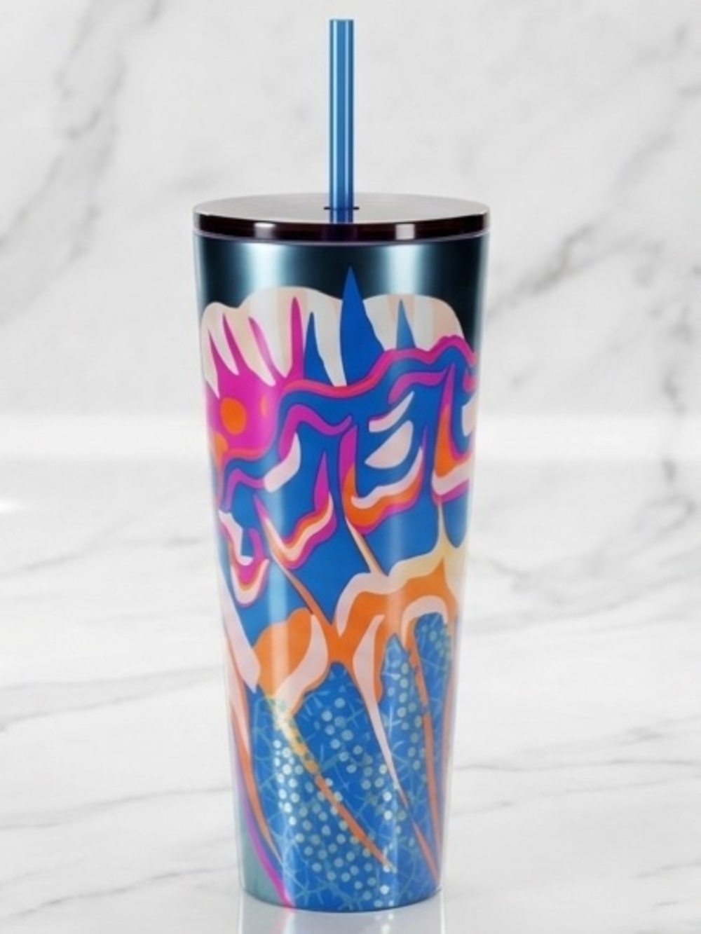 NWT Starbucks Summer 2024 Abstract Butterfly Stainless Steel 24oz Venti Tumbler